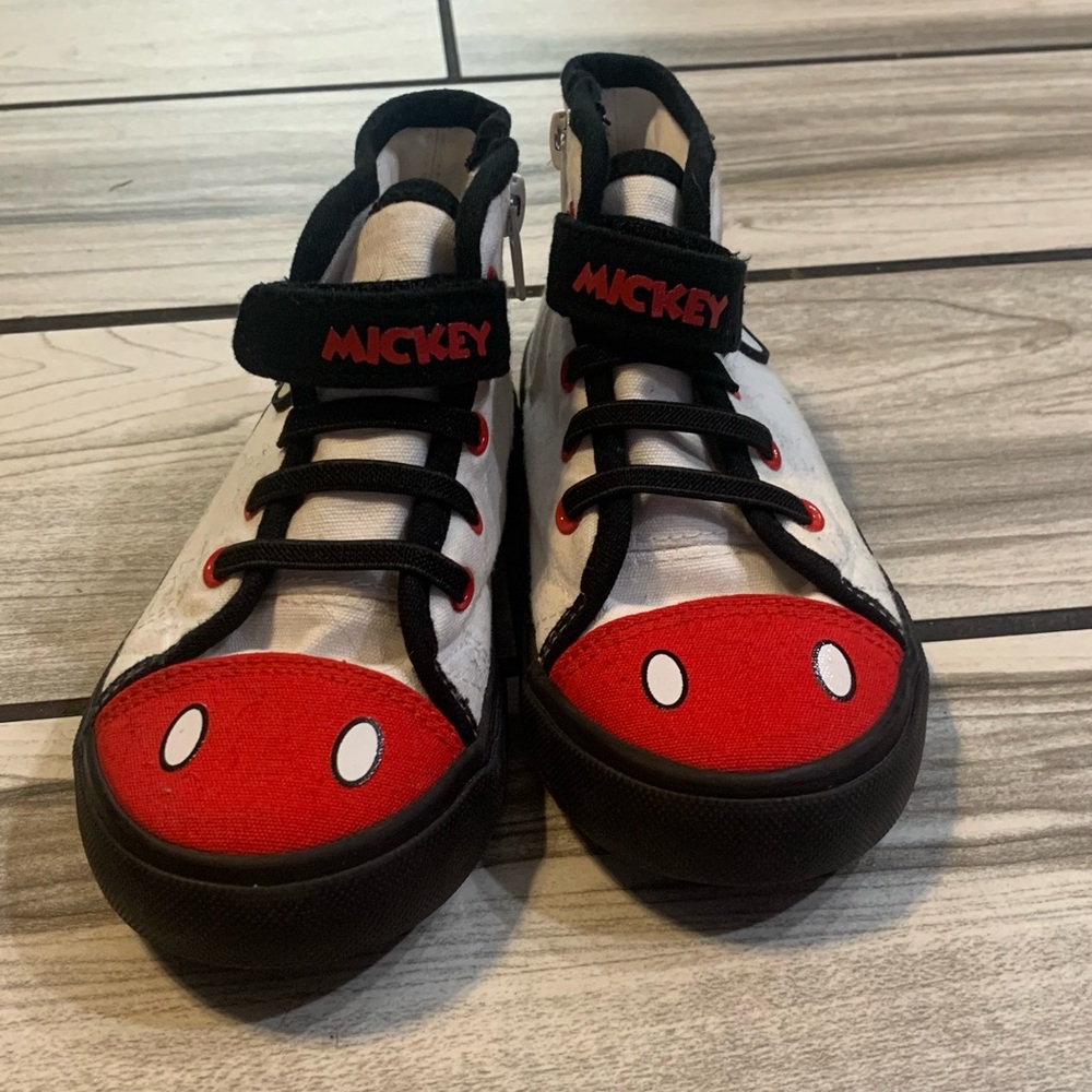 Disney Mickey Mouse Red and White Kids Sneakers